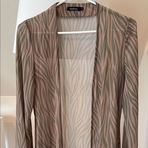 Boohoo Pink and Green Swim Coverup